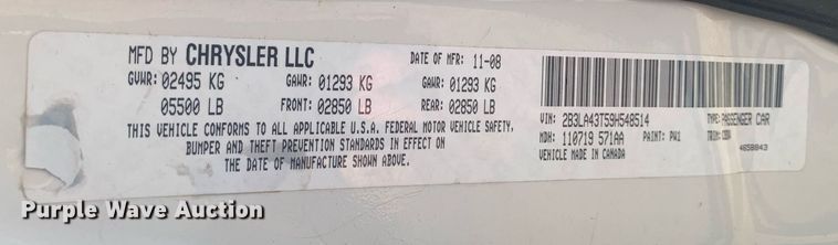 image for item LH9557 2009 Dodge Charger