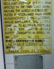 image for item LI9585 2005 American LaFrance Eagle  pumper fire truck