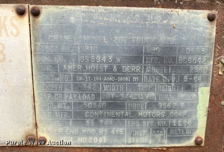 image for item LI9589 1964 American 2360  crane