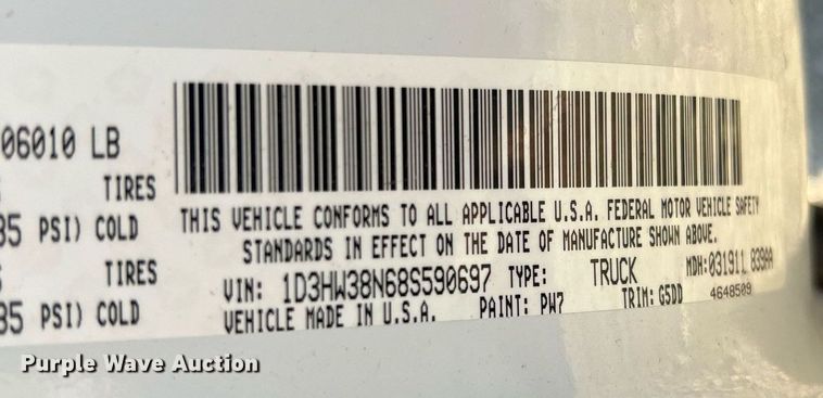 image for item LI9599 2008 Dodge Dakota  Crew Cab pickup truck