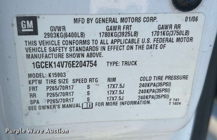 image for item LI9600 2006 Chevrolet Silverado 1500  pickup truck