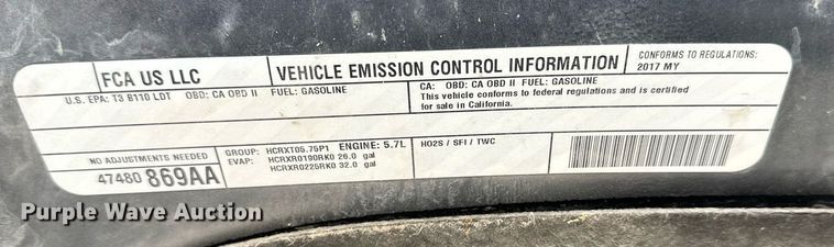 image for item LN9447 2017 Dodge Ram 1500  Crew Cab pickup truck