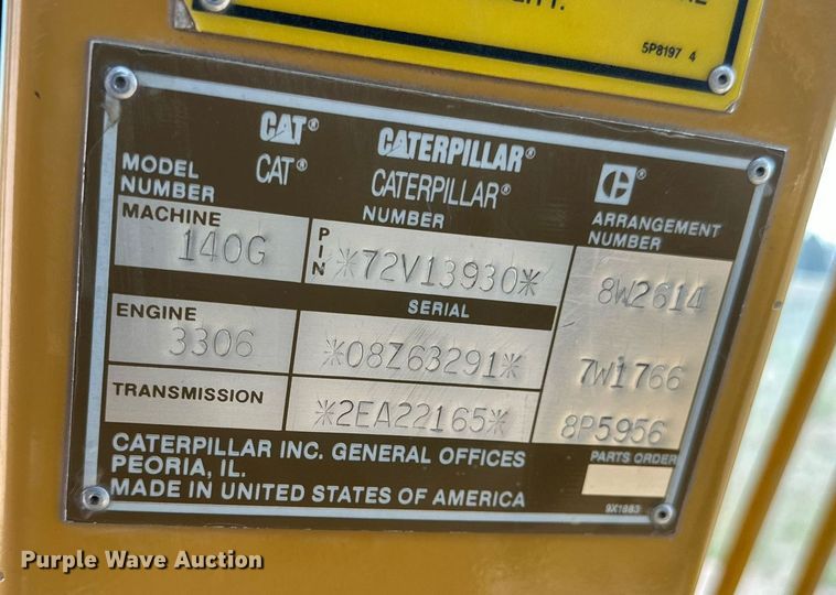 image for item LN9453 1991 Caterpillar 140G  motor grader
