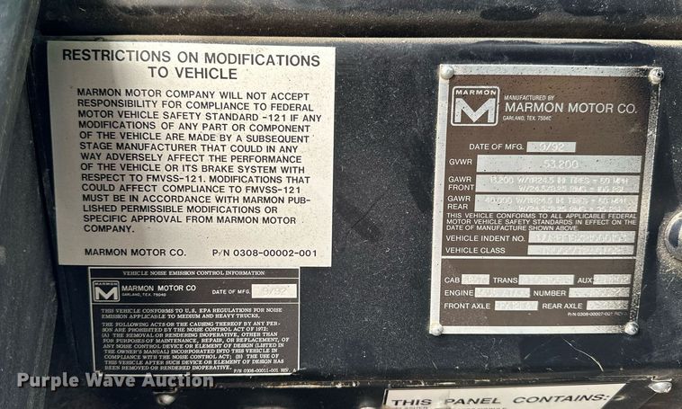 image for item LN9455 1993 Marmon 57P  winch truck