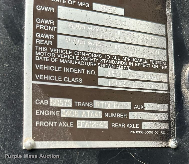 image for item LN9455 1993 Marmon 57P  winch truck