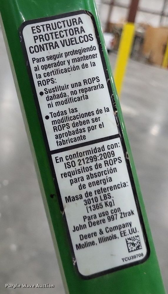 image for item LR9212 2017 John Deere Z997R  ZTR lawn mower