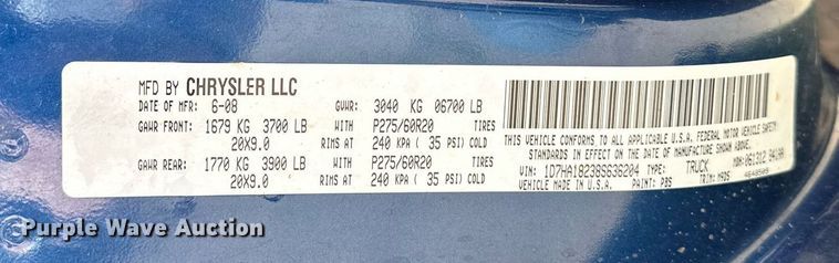 image for item LR9660 2008 Dodge Ram 1500  Quad Cab pickup truck