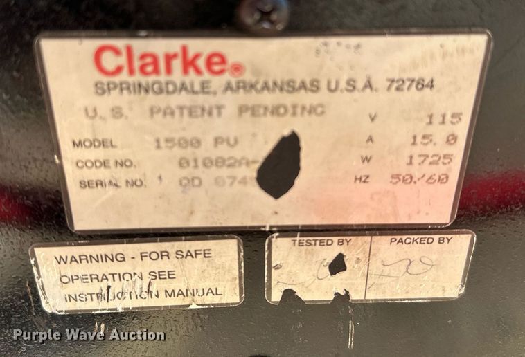 image for item LR9664 Clark 1500 PV  floor buffer