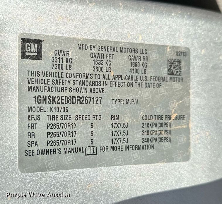 image for item LR9667 2014 Chevrolet Tahoe Police  SUV