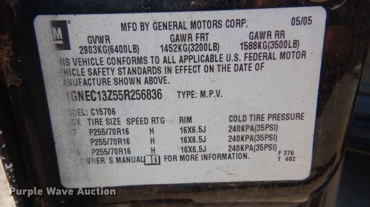 image for item LT9609 2005 Chevrolet Tahoe  SUV