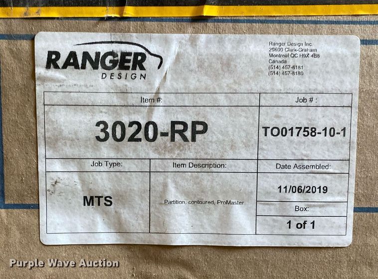 image for item MG9832 Ranger Design 3020-RP  cargo van partition