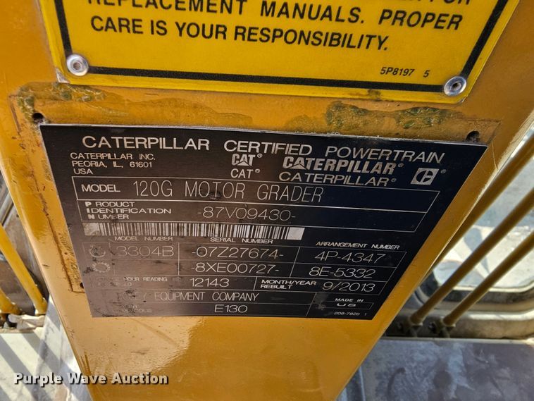 image for item MI9434 1991 Caterpillar 120G  motor grader