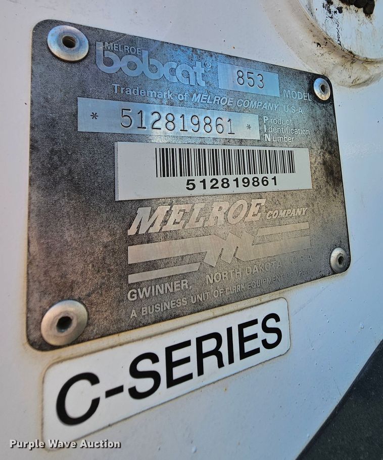 image for item MI9469 1996 Bobcat 853  skid steer loader