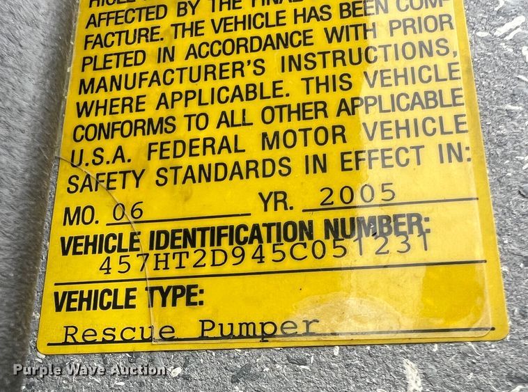 image for item MM9154 2005 Spartan Advantage Pumper  pumper fire truck