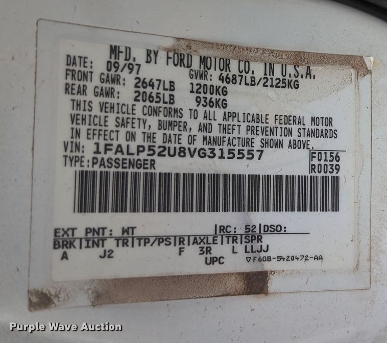 image for item MN9938 1997 Ford Taurus