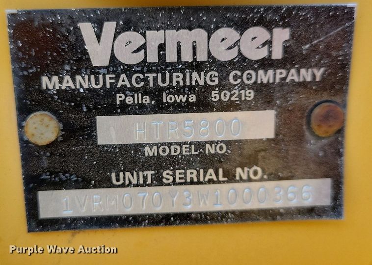 image for item MO9620 1998 Vermeer V-5800  trencher