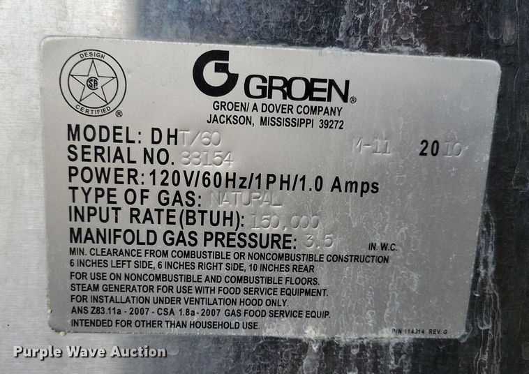 image for item MO9711 Groen DHT/60  steam kettle