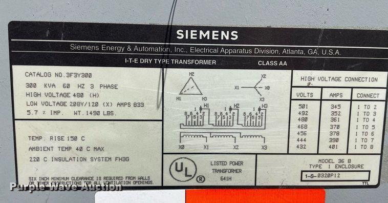 image for item MS9656 Siemens 36B  transformer