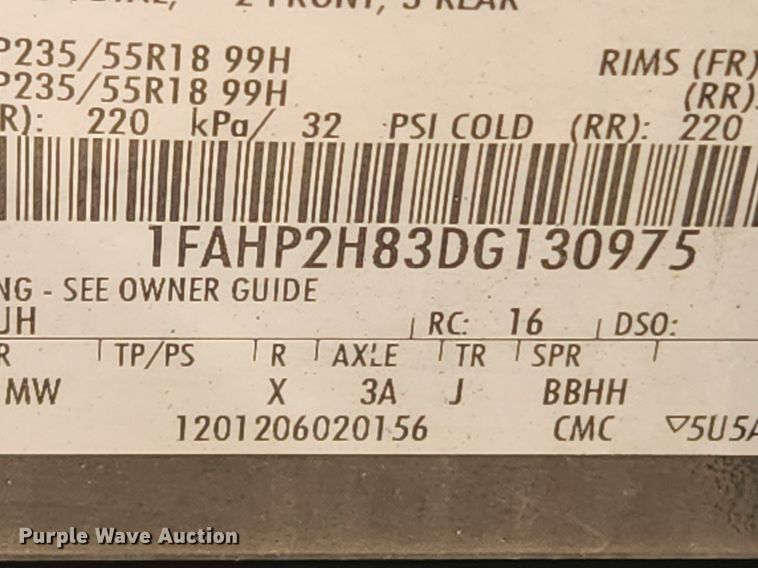 image for item MW9672 2013 Ford Taurus SEL