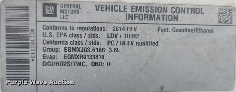 image for item MW9722 2014 Chevrolet Impala Police Cruiser