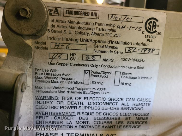 image for item MX9722 (9) Airtex H-6 electric heaters