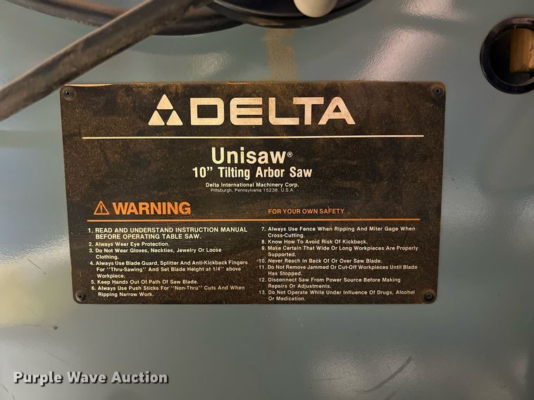 image for item MY9745 Delta Unisaw  table saw