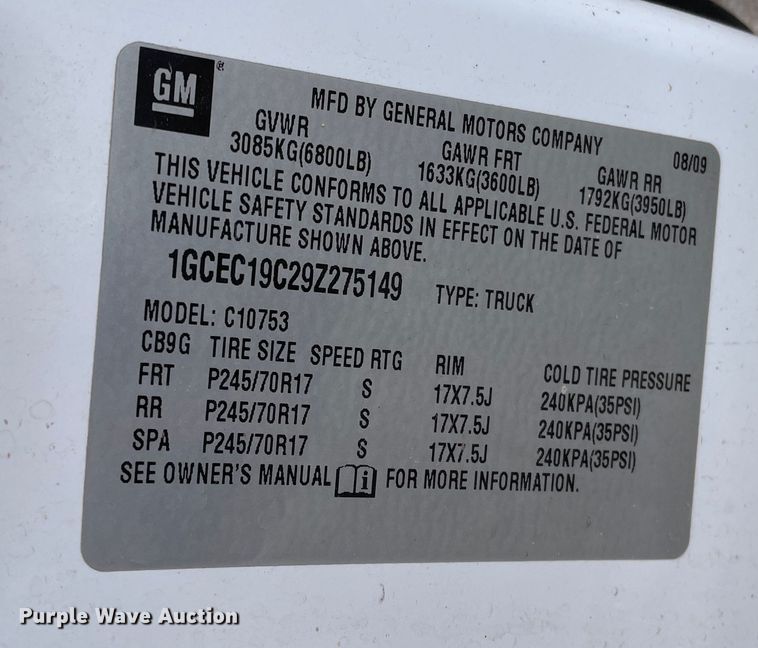 image for item DN4532 2009 Chevrolet Silverado 1500  Ext. Cab pickup truck