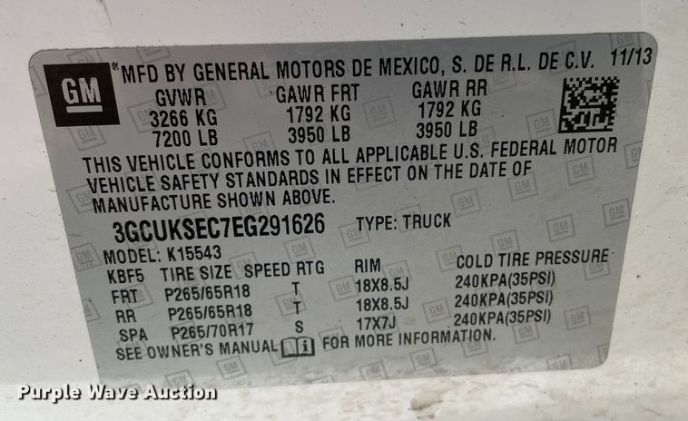 image for item DN4594 2014 Chevrolet Silverado 1500  Crew Cab pickup truck