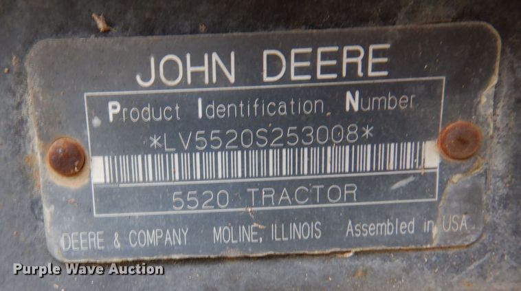 image for item DQ2034 2002 John Deere 5520  MFWD tractor