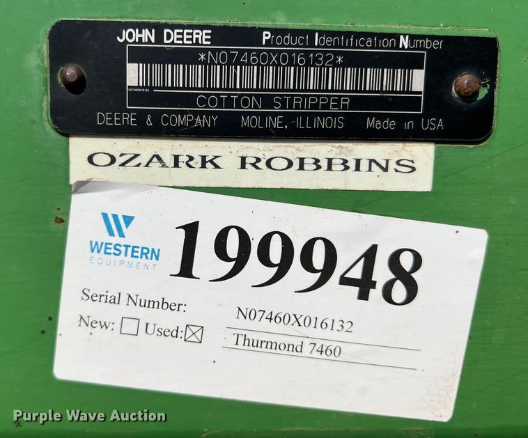 image for item DS2873 John Deere 7460  cotton stripper