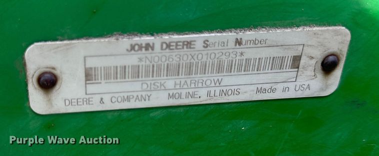 image for item KL9254 John Deere 630  tandem disk
