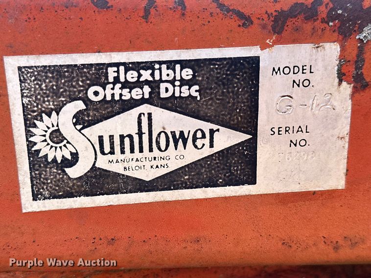 image for item KL9257 Sunflower G12  off-set disk