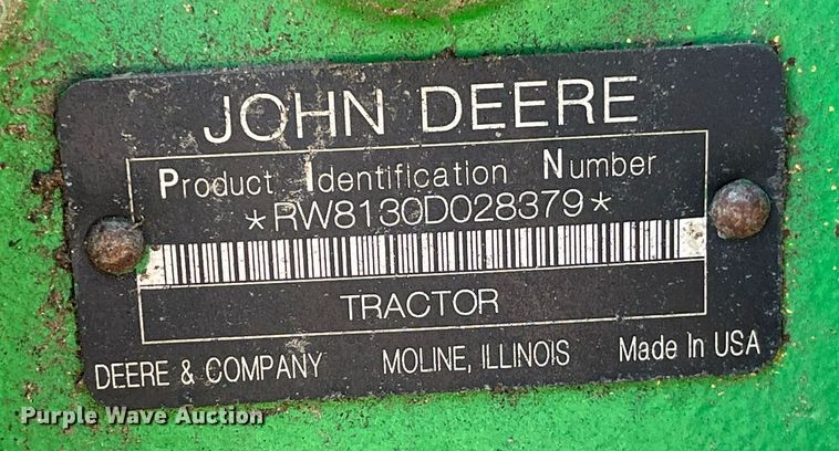image for item LA9922 2008 John Deere 8130  MFWD tractor