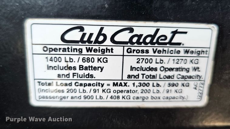 image for item LE9357 2008 Cub Cadet Volunteer  utility vehicle