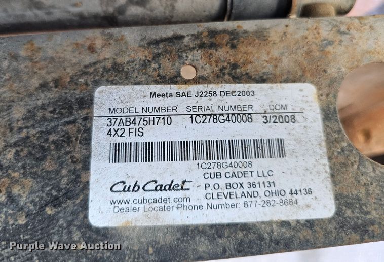 image for item LE9357 2008 Cub Cadet Volunteer  utility vehicle