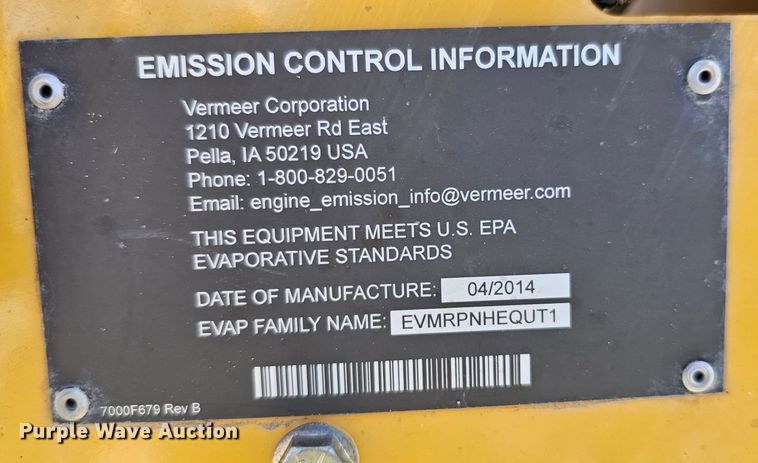 image for item LE9358 2014 Vermeer RTX150  trencher