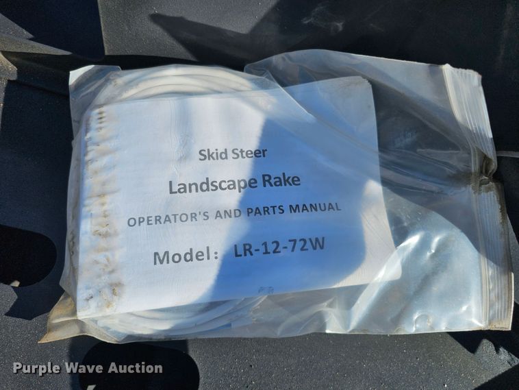 image for item LE9367 2023 Land Honor LR-12-72W  skid steer landscape rake