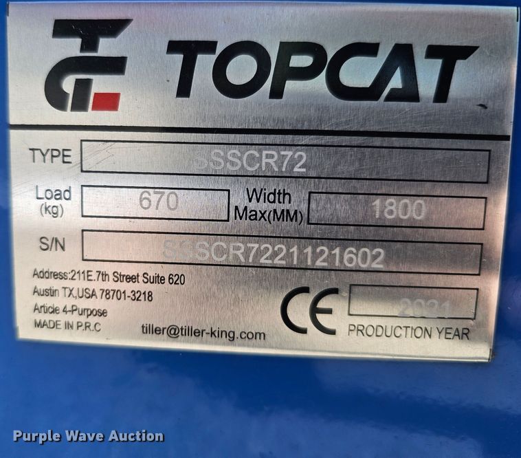 image for item LE9374 2021 TopCat SSSCR72  skid steer soil conditioner