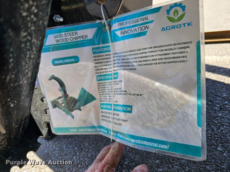 image for item LE9376 2022 Mower King SSBX42S  skid steer wood chipper