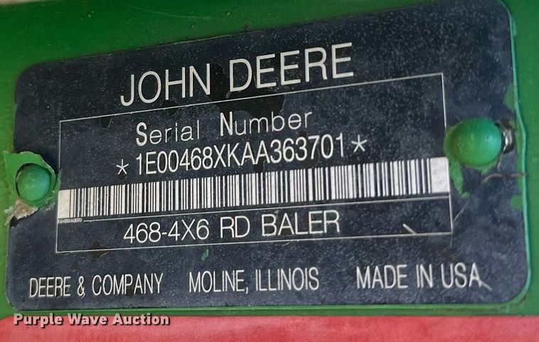 image for item LR9701 2010 John Deere 468  round baler