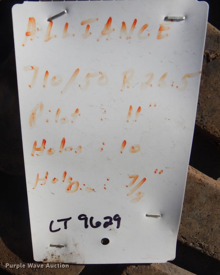 image for item LT9629 (2) Alliance 710/50R26.5 tires and wheels