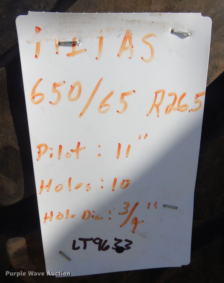 image for item LT9633 (2) Mitas 650/65R26.5 tires and wheels