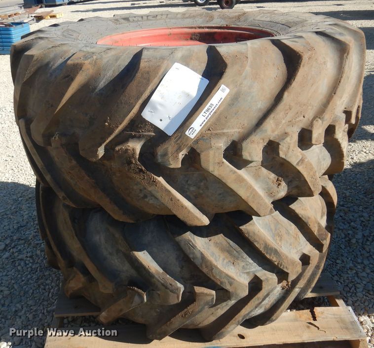 image for item LT9635 (2) Michelin 500/R70R24 tires and wheels