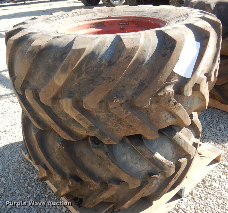 image for item LT9635 (2) Michelin 500/R70R24 tires and wheels