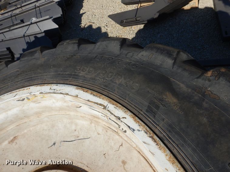 image for item LT9638 (4) Titan 380/90R46 tires and wheels