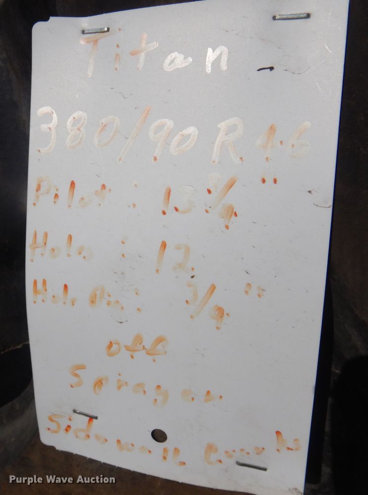 image for item LT9638 (4) Titan 380/90R46 tires and wheels