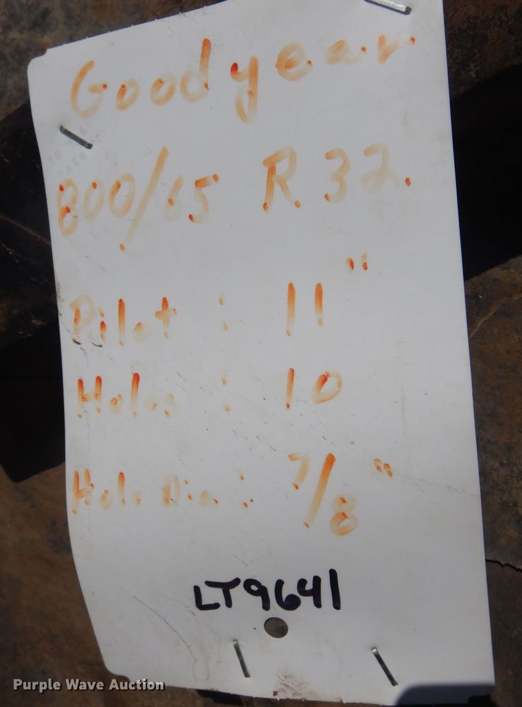 image for item LT9641 (2) Goodyear 800/65R32 tires and wheels