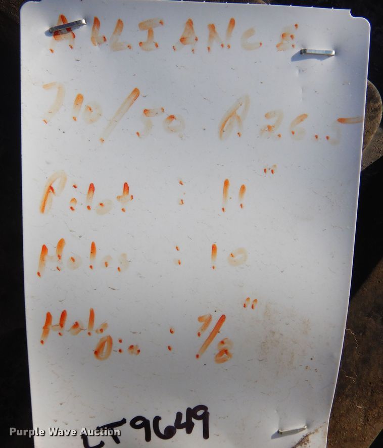 image for item LT9649 (2) Alliance 710/50R26.5 tires and wheels