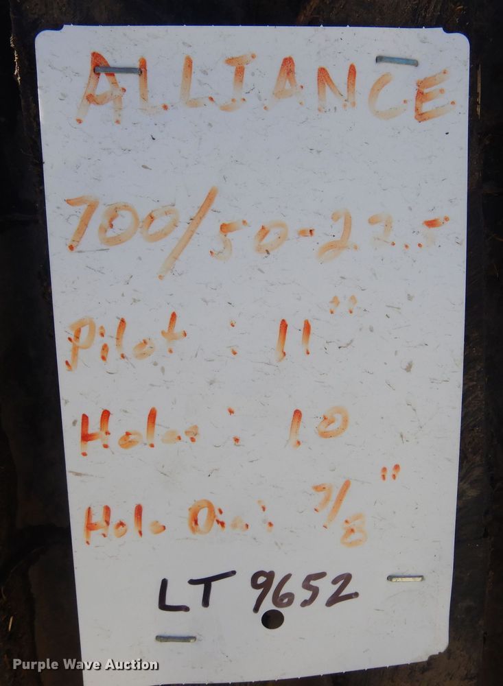 image for item LT9652 (2) Alliance 700/50-22.5 tires and wheels