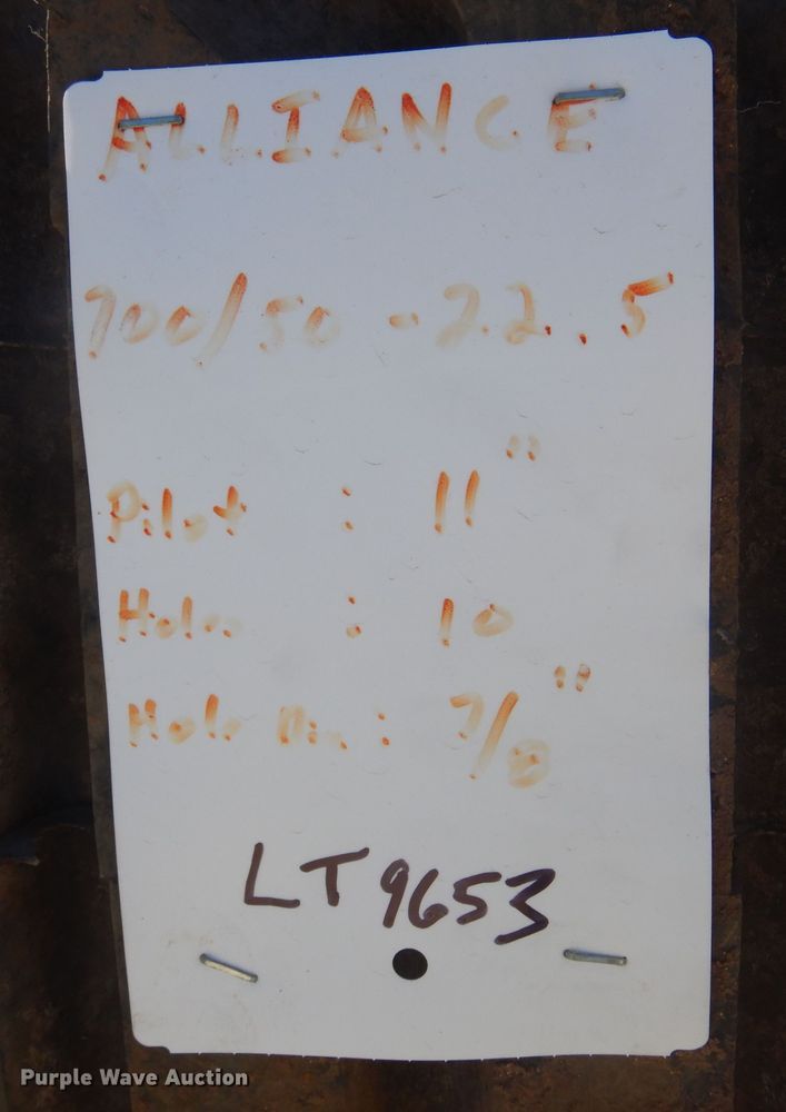 image for item LT9653 (2) Alliance 700/50-22.5 tires and wheels